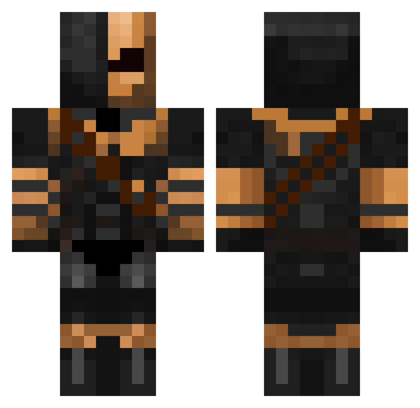 watercress Minecraft skin, front and back view