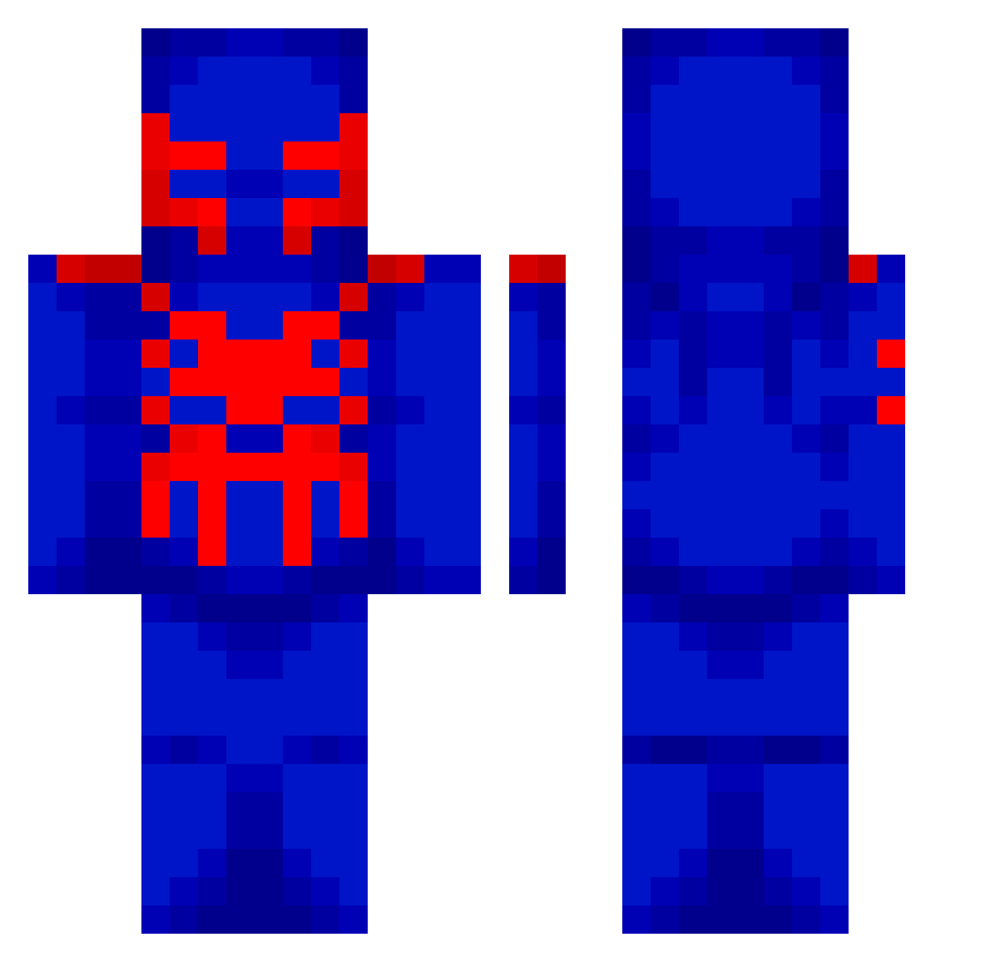 Farah74 Minecraft skin, front and back view