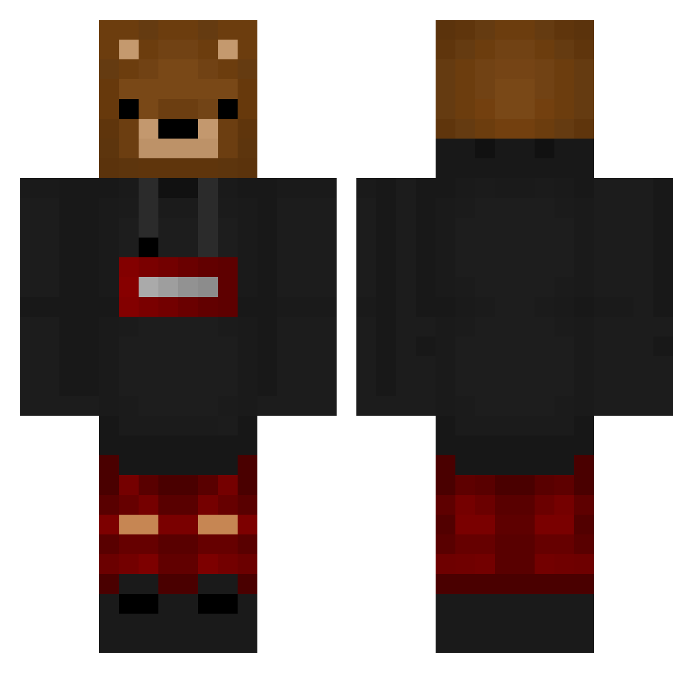 Qape Minecraft skin, front and back view