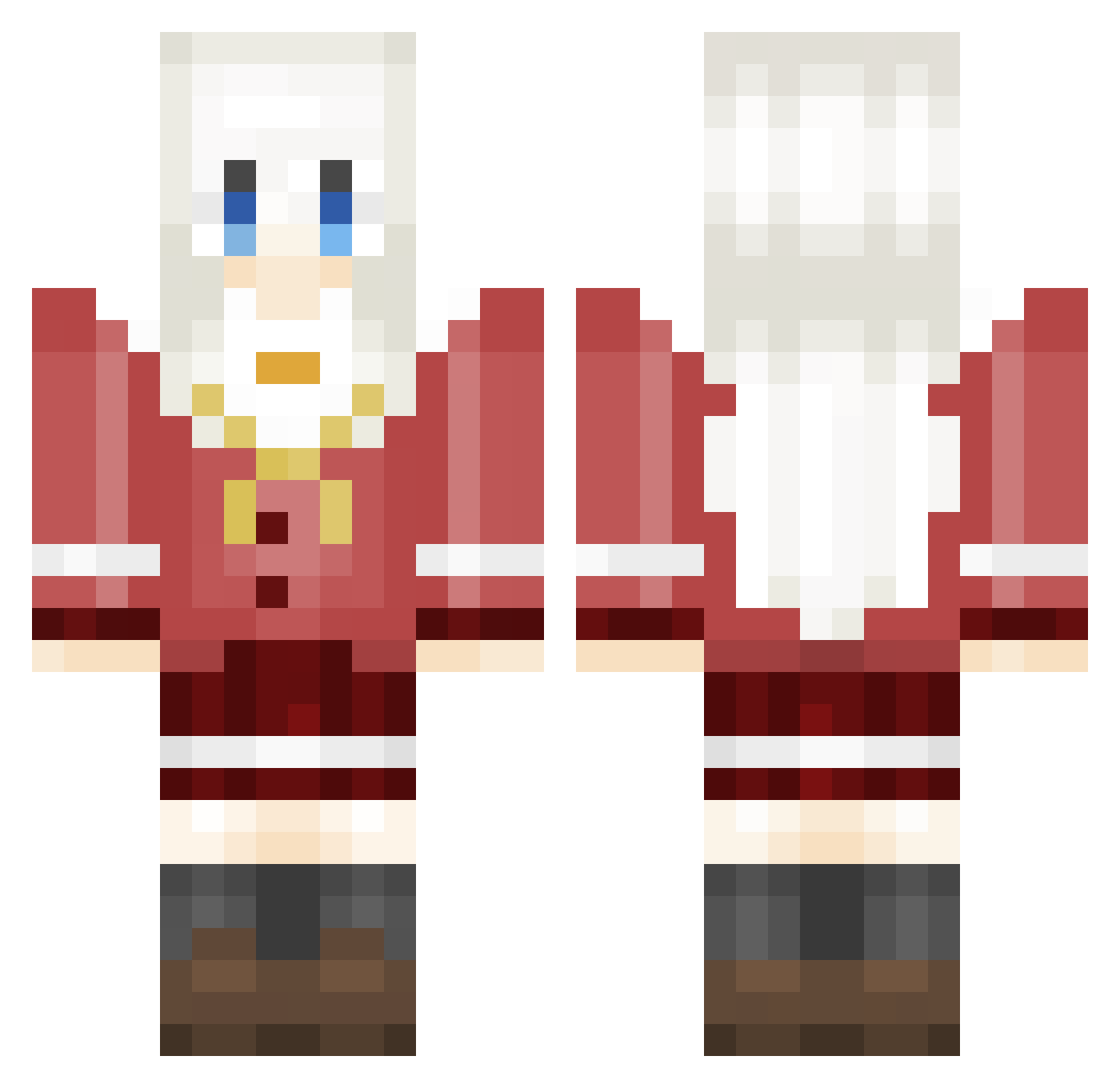 Mogging Minecraft skin, front and back view