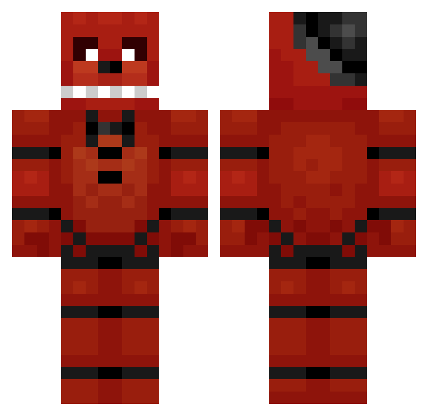 PeterTFlamingo Minecraft skin, front and back view