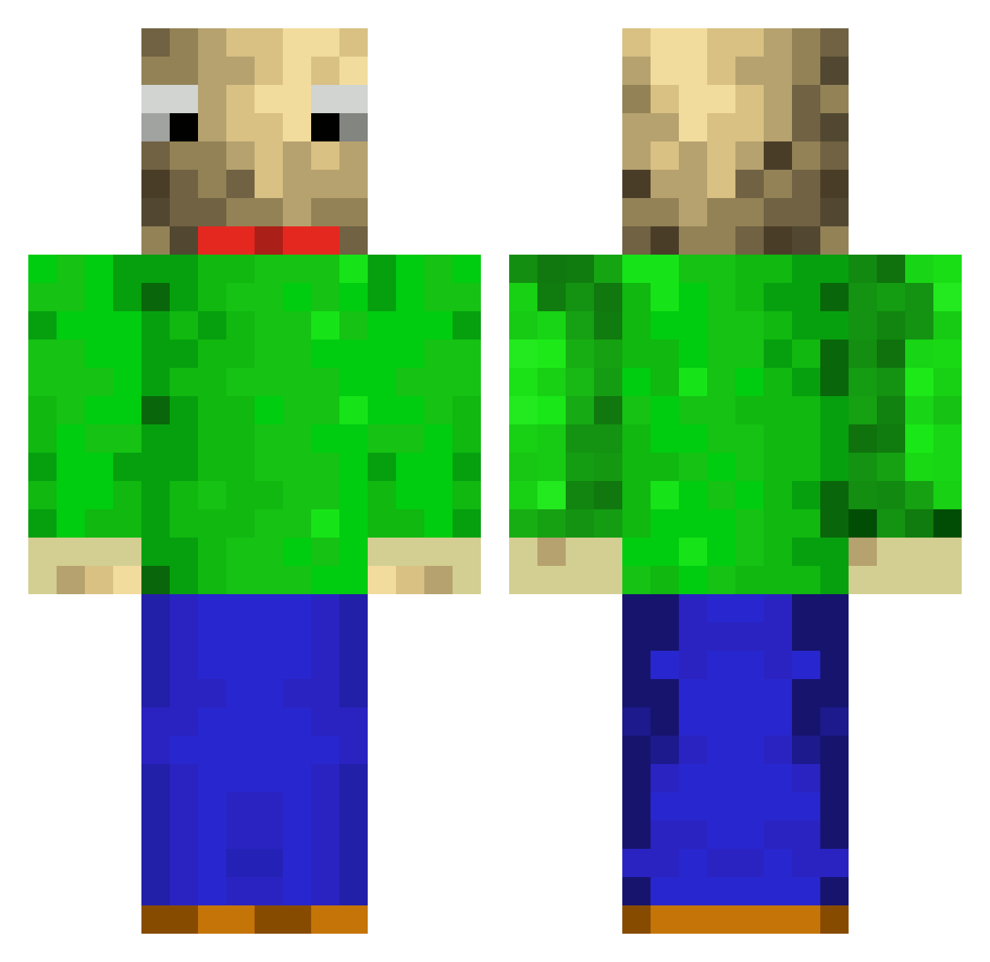 Ollieve Minecraft skin, front and back view