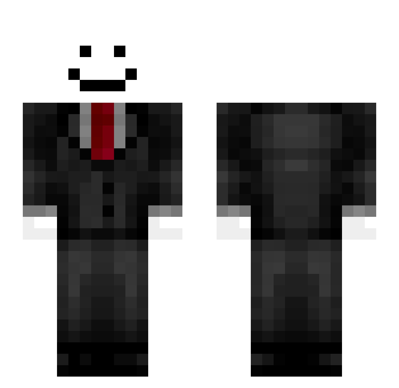 Remplified Minecraft skin, front and back view