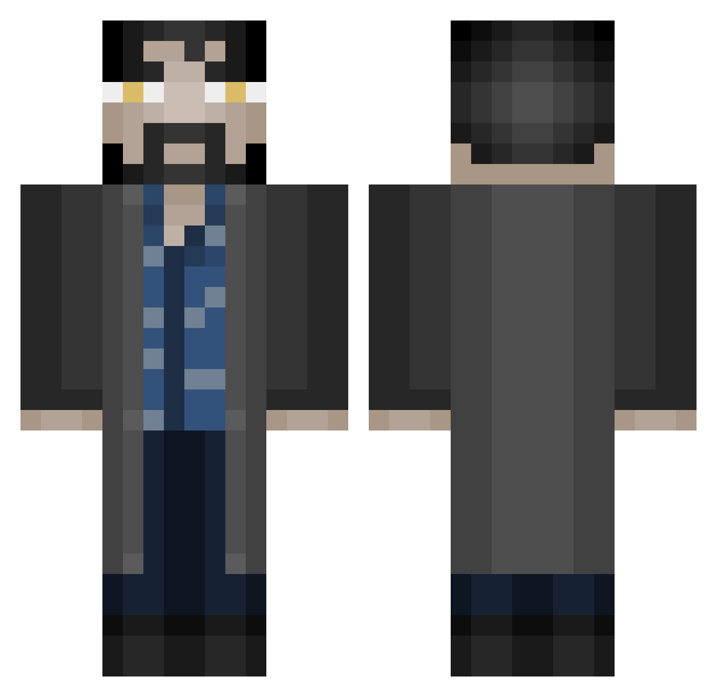 AlohaHelloJello Minecraft skin, front and back view