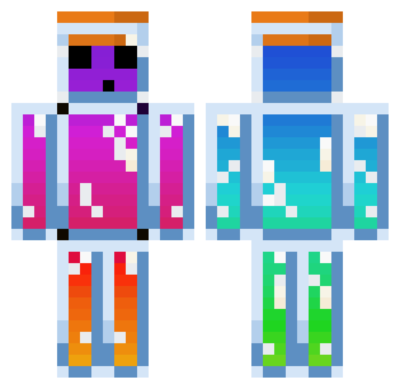 SHARKBRO1 Minecraft skin, front and back view
