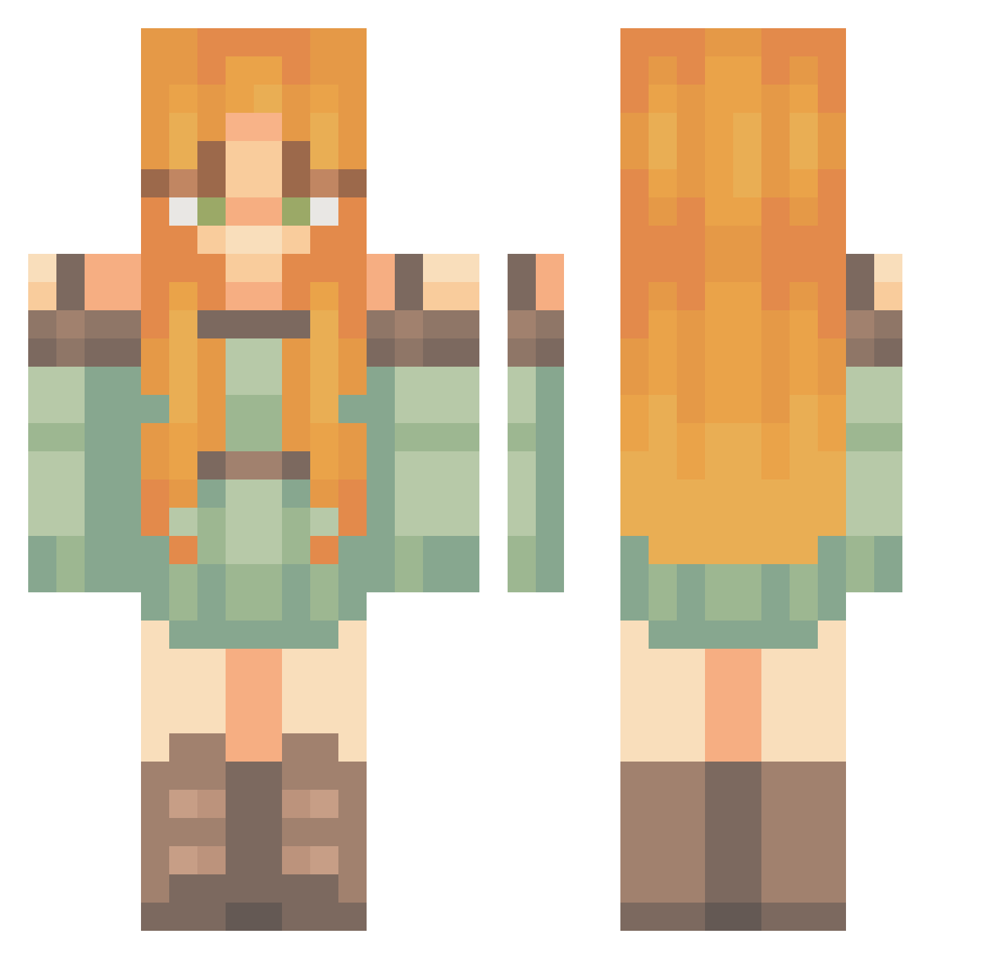 Sydieee Minecraft skin, front and back view