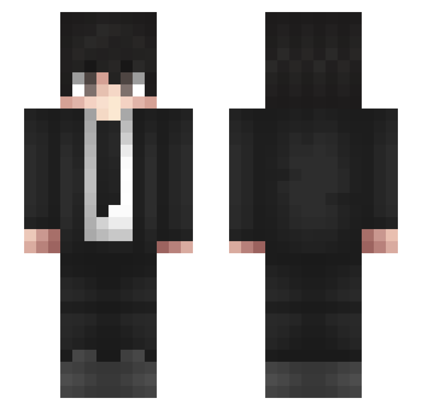 Cosity Minecraft skin, front and back view