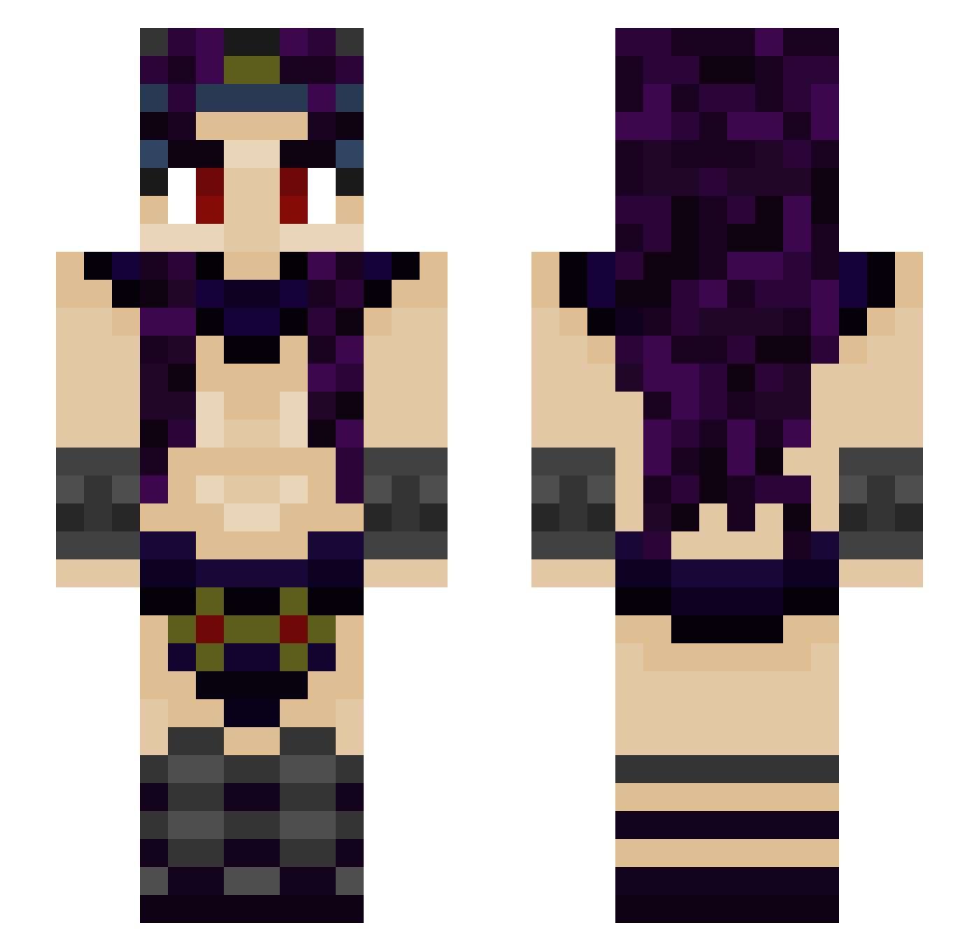 Meavrer Minecraft skin, front and back view