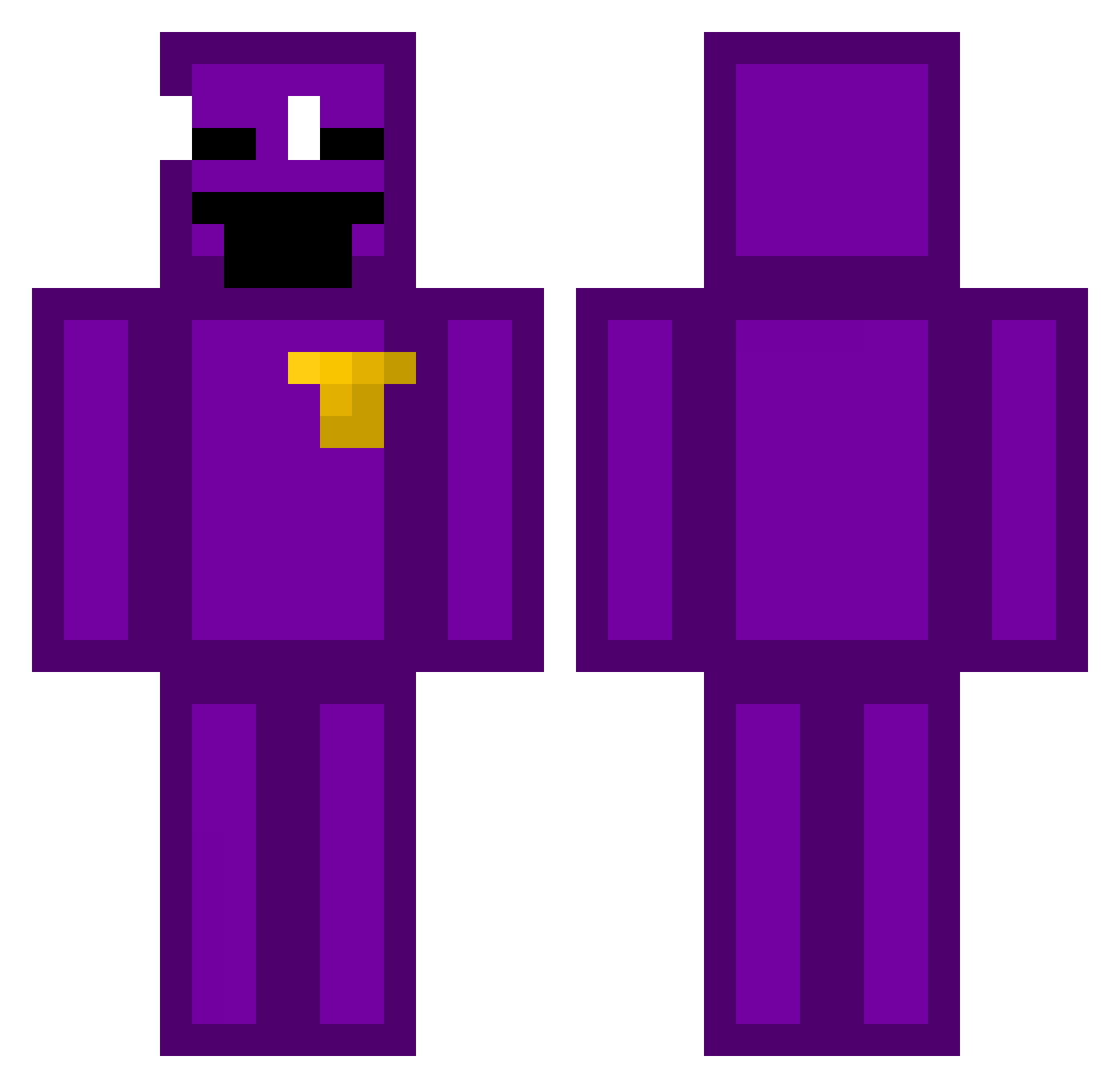 Justkimo Minecraft skin, front and back view