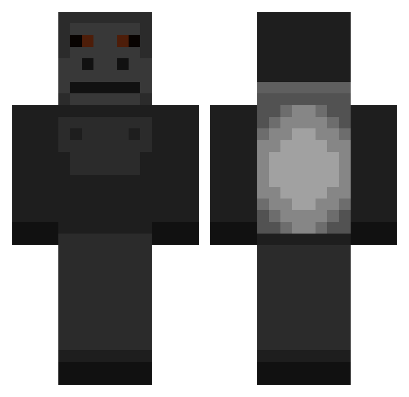 Wendi107 Minecraft skin, front and back view