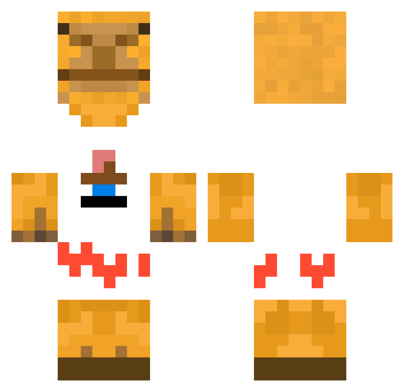 Jonzzie Minecraft skin, front and back view