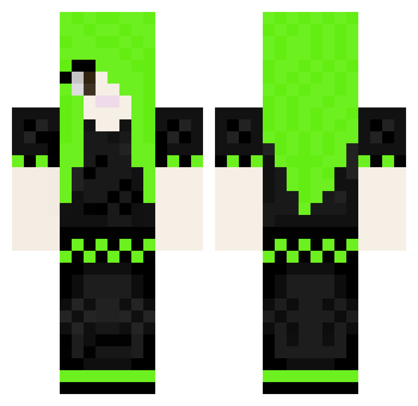 lilyymc Minecraft skin, front and back view