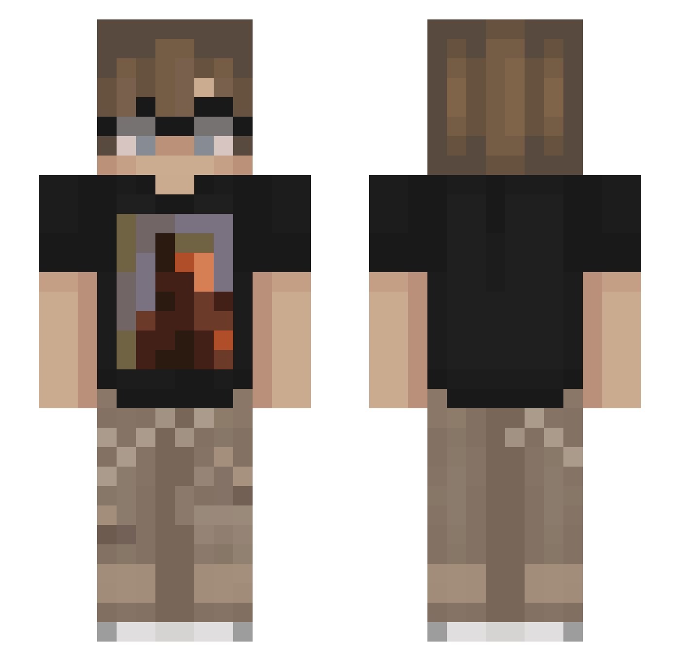 iDaivid_ Minecraft skin, front and back view