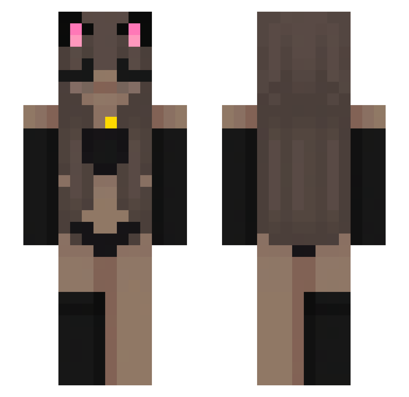 Puinaa Minecraft skin, front and back view