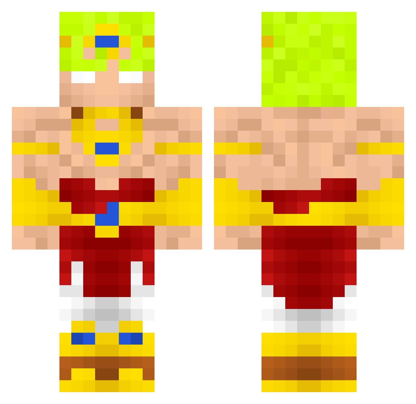 Jeanchol Minecraft skin, front and back view