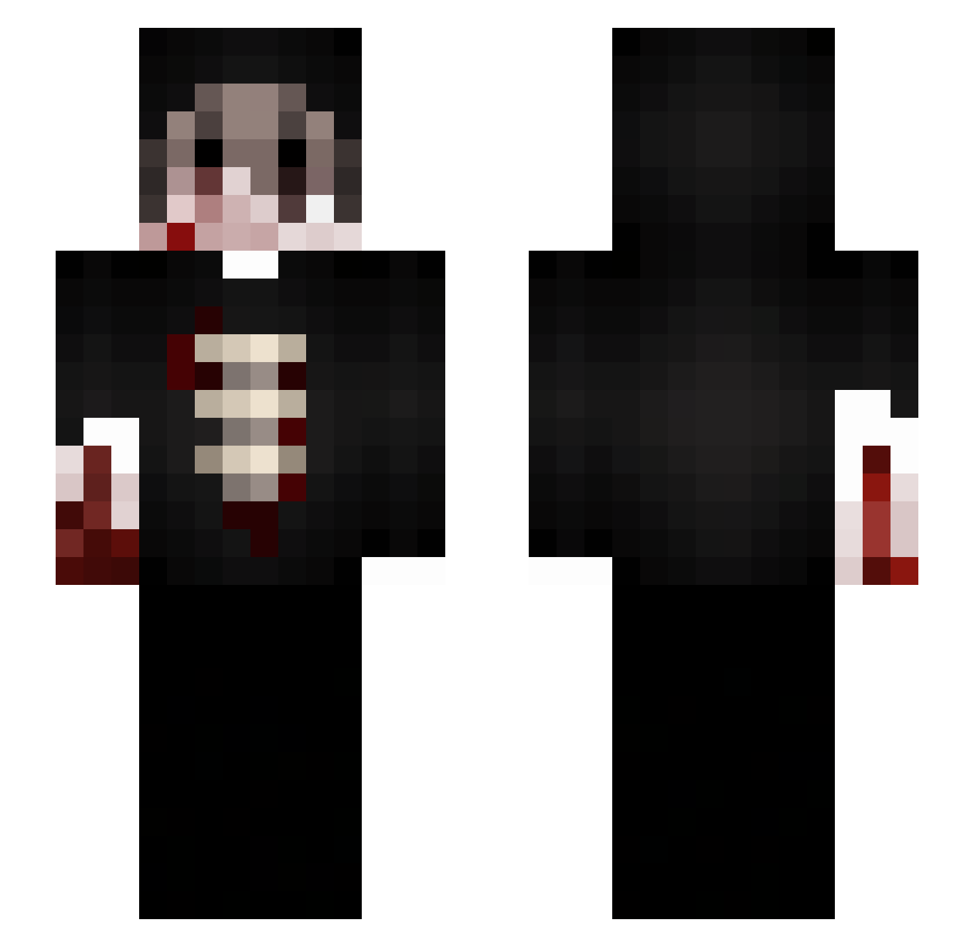 AqeV_ Minecraft skin, front and back view