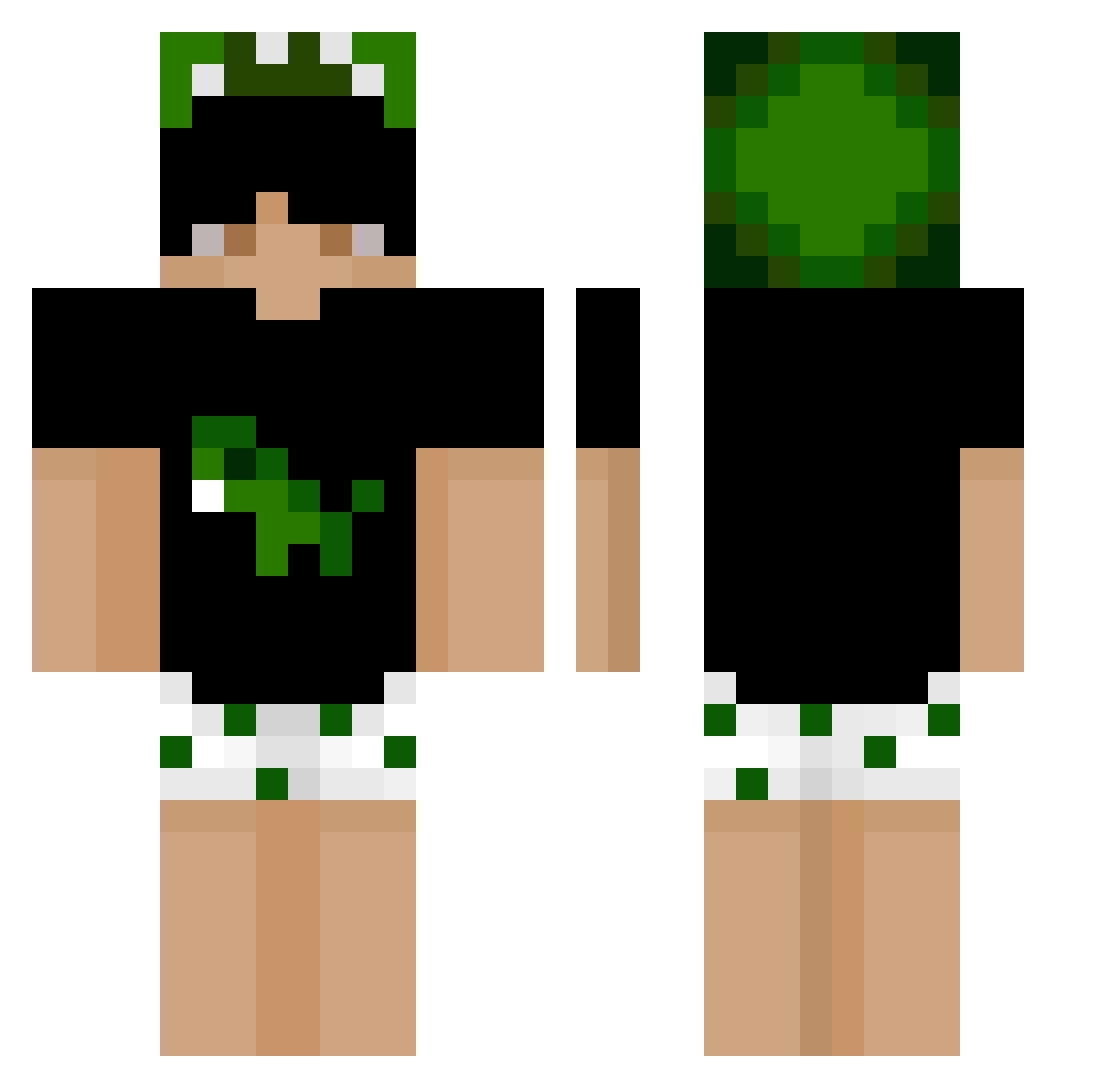 Xokus Minecraft skin, front and back view