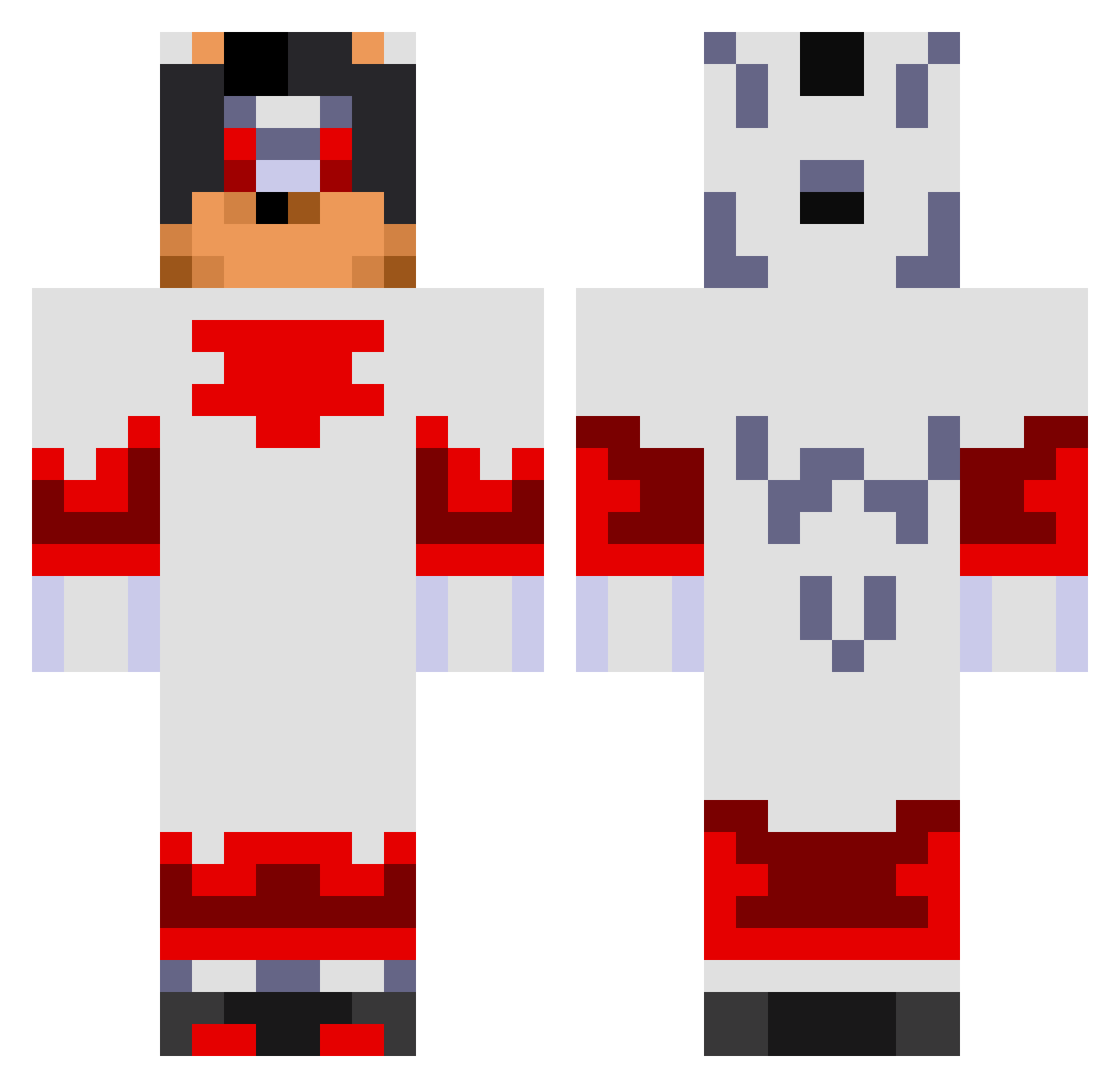 Aura Minecraft skin, front and back view