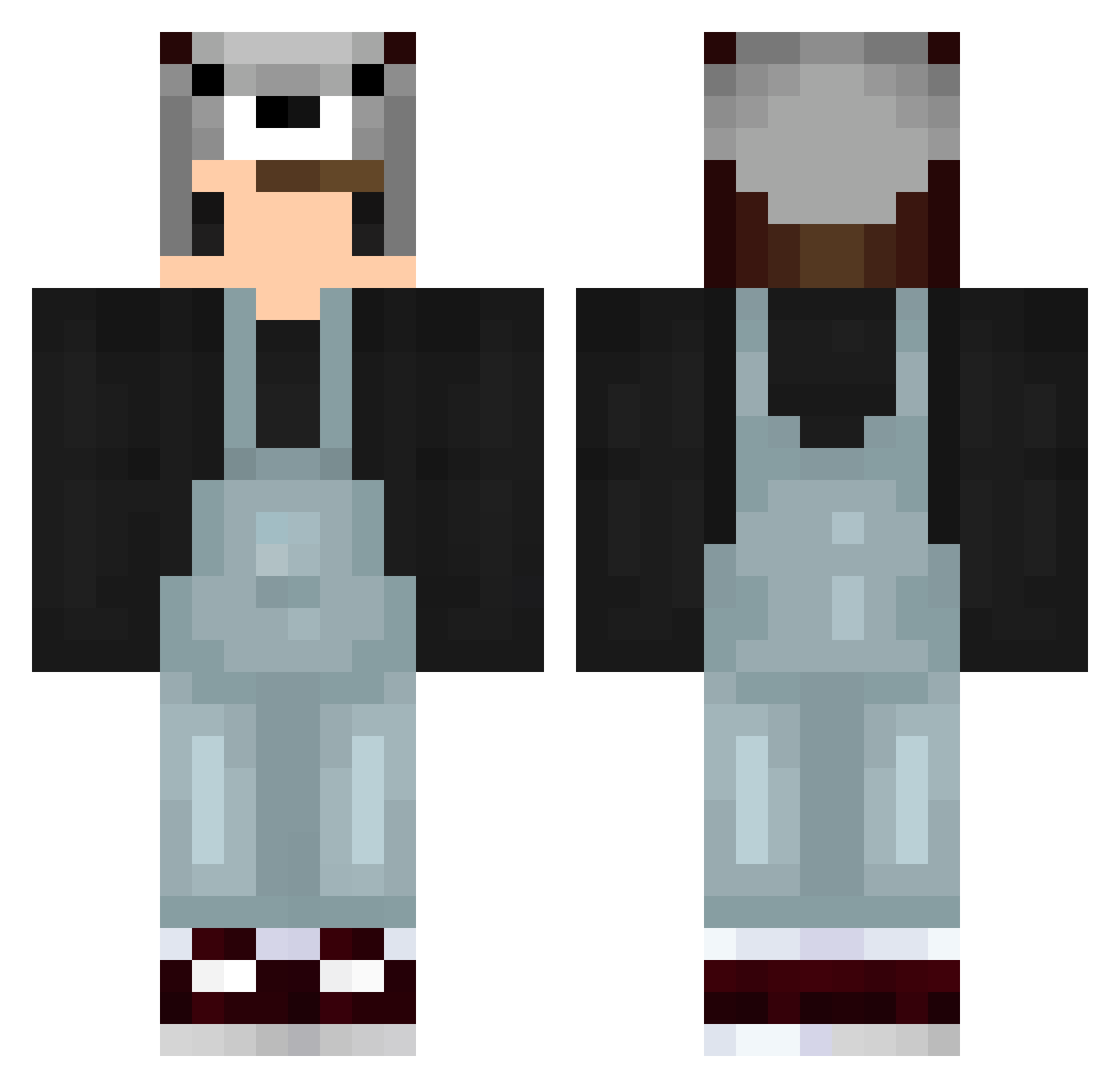 super95e10 Minecraft skin, front and back view