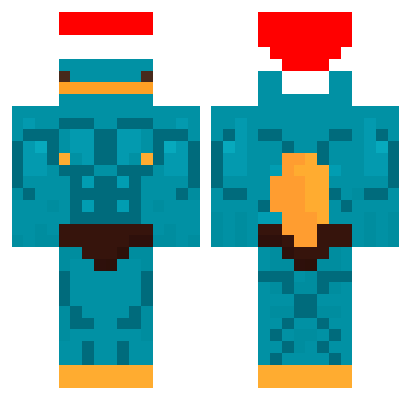 TjarkW Minecraft skin, front and back view