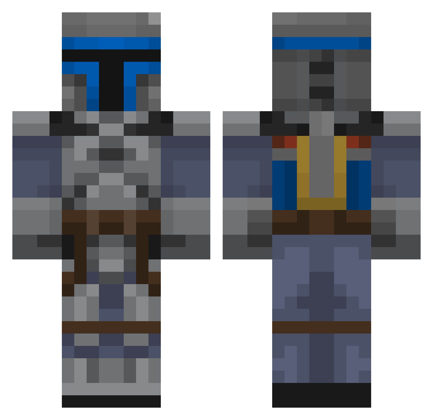 JangoFetttt Minecraft skin, front and back view