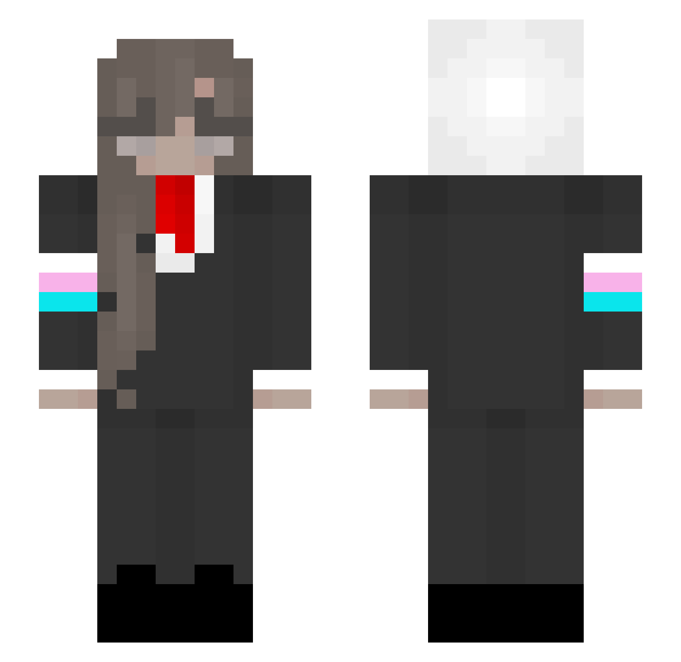 snlu Minecraft skin, front and back view