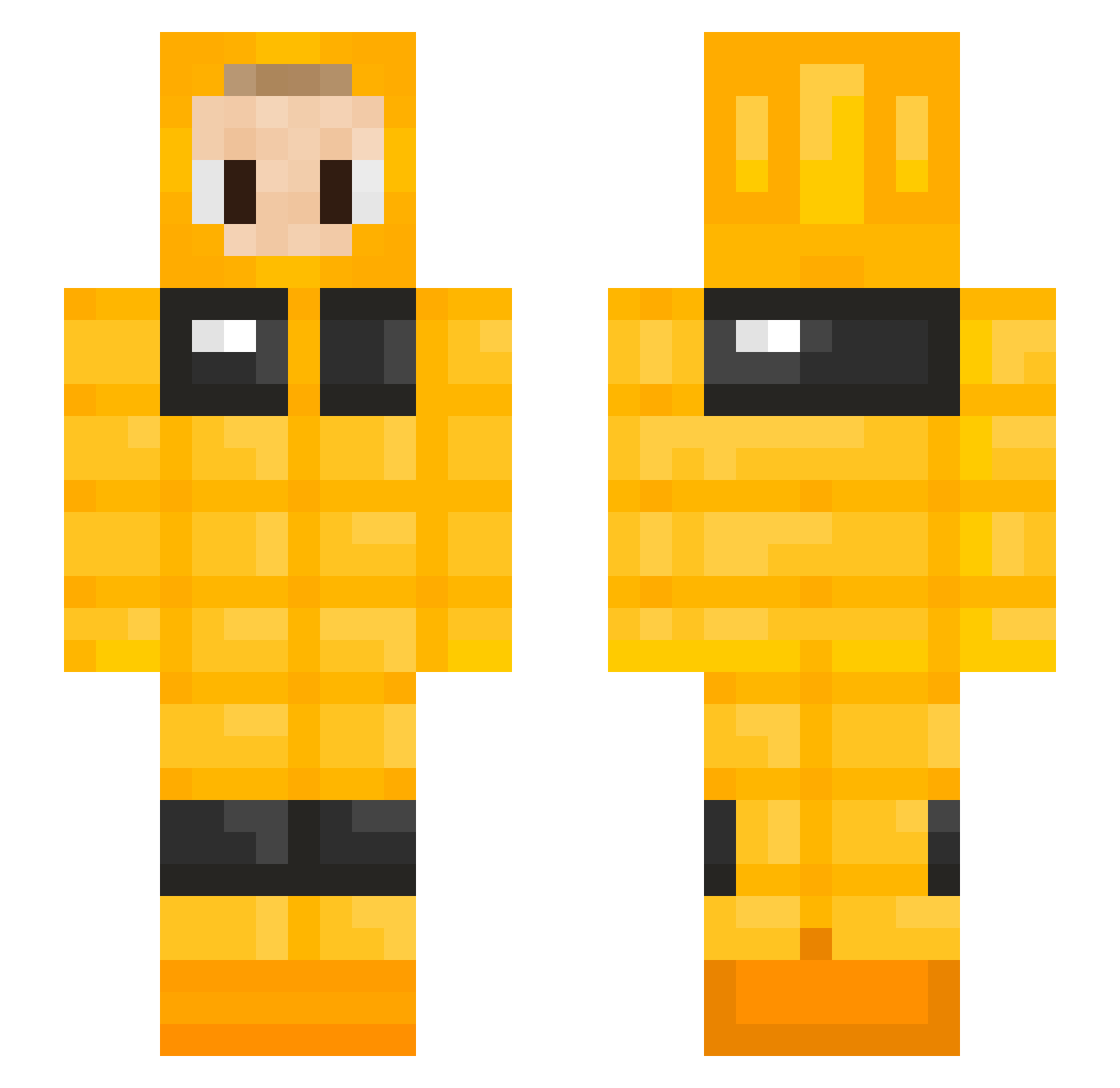Tujamo Minecraft skin, front and back view