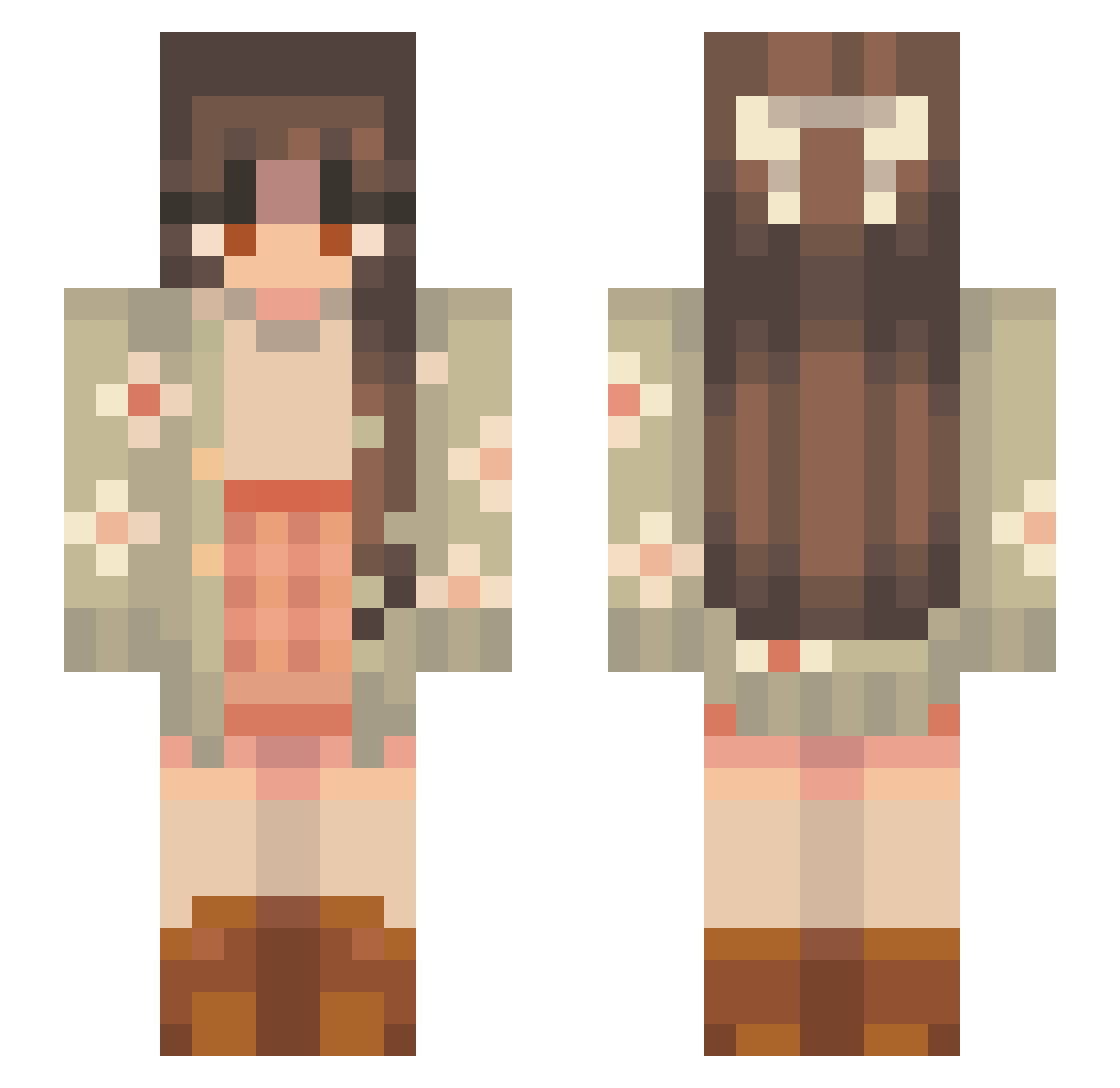 Fonebone27 Minecraft skin, front and back view