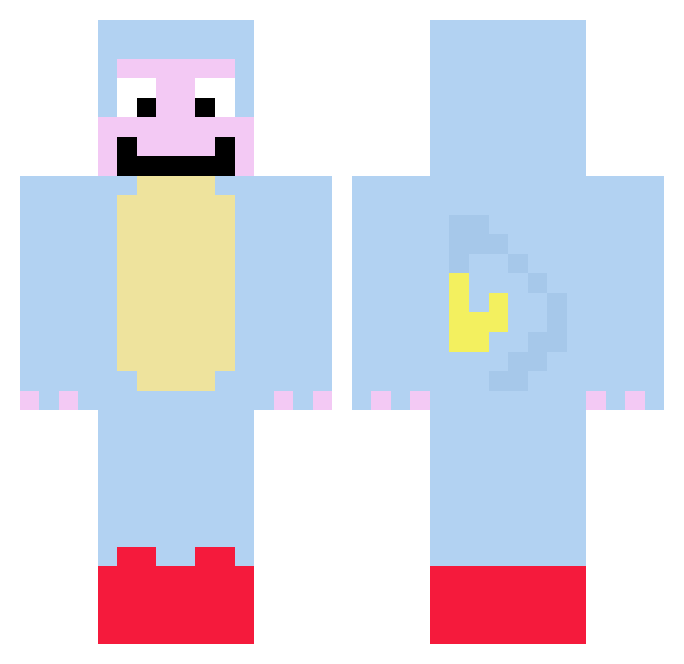 Rpbaron123 Minecraft skin, front and back view