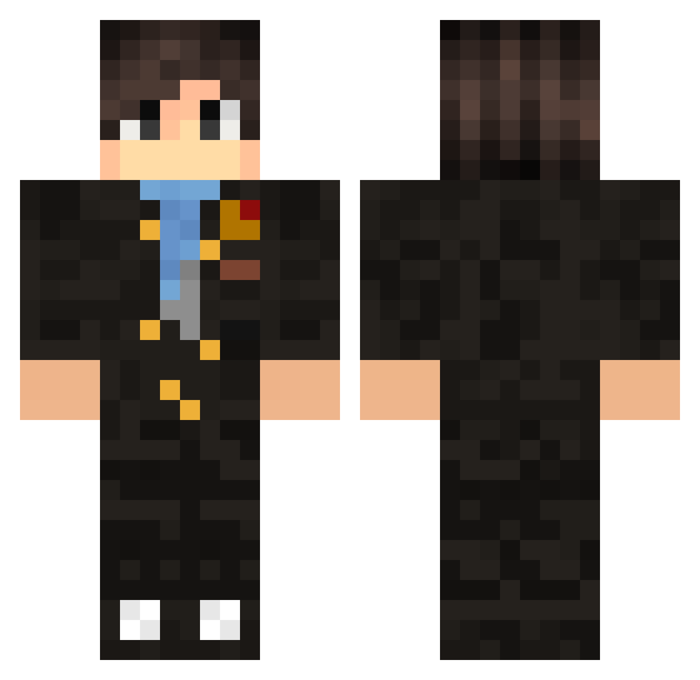 DemianVD Minecraft skin, front and back view