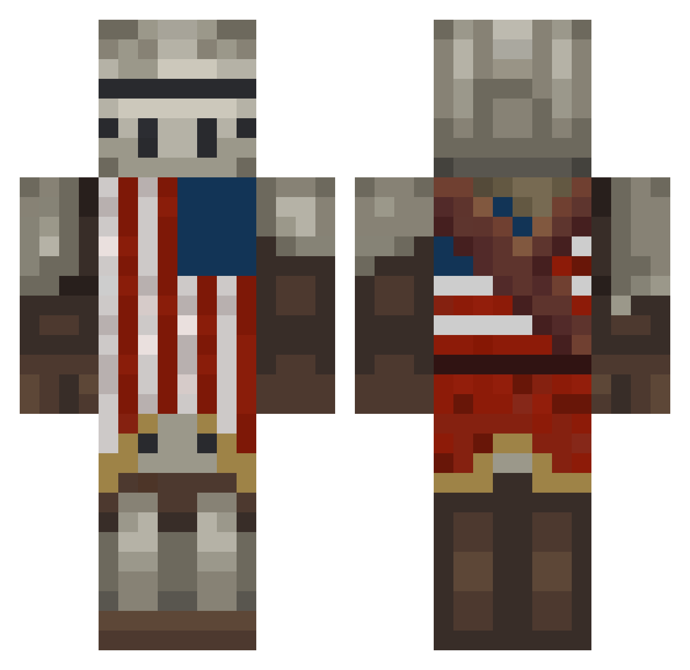 MtnMan_AAO Minecraft skin, front and back view