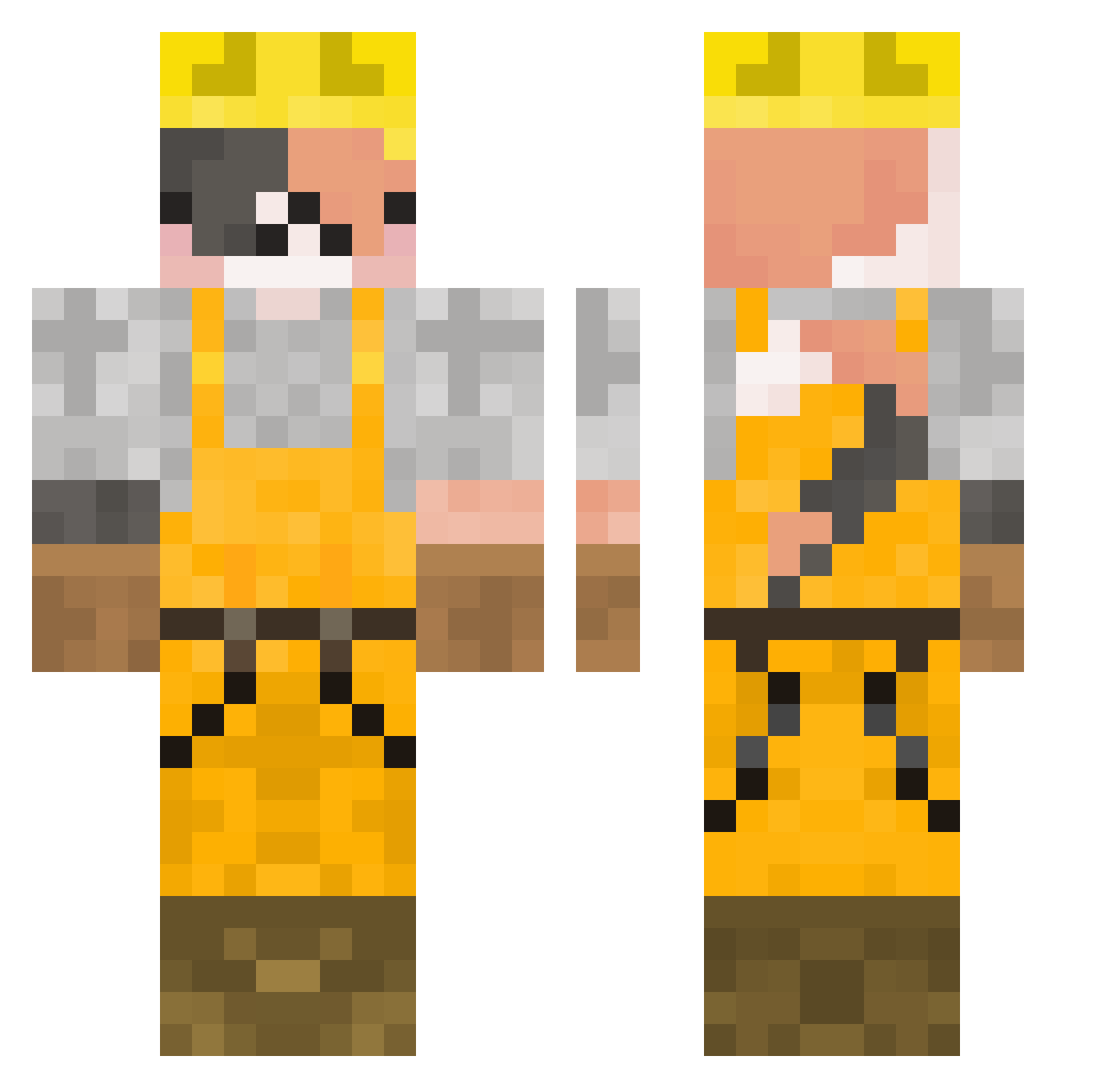 m4x2x4m Minecraft skin, front and back view