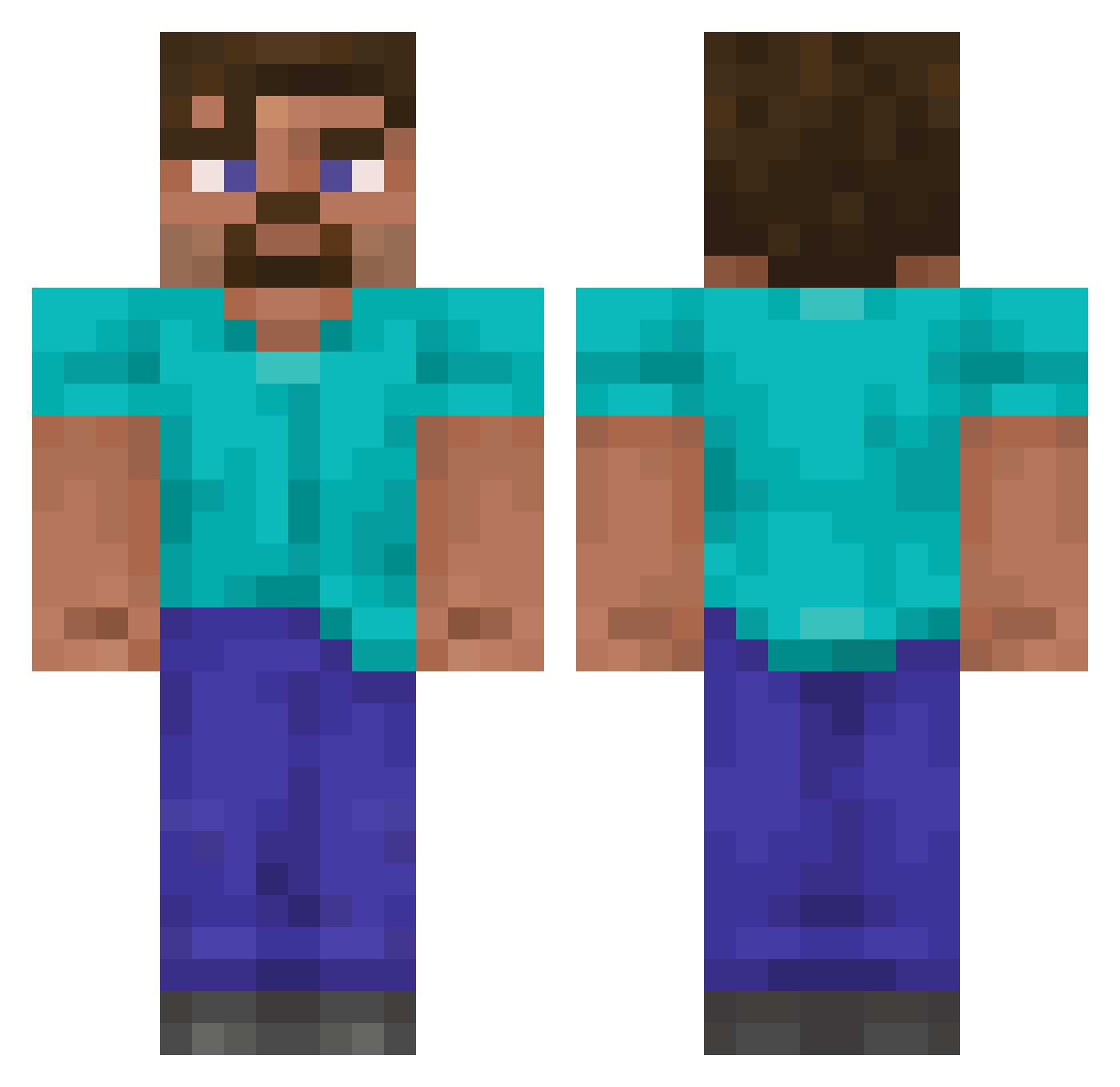 PrestonTheGrate Minecraft skin, front and back view