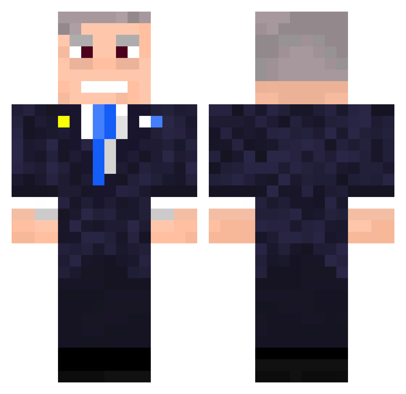 Siebejv Minecraft skin, front and back view