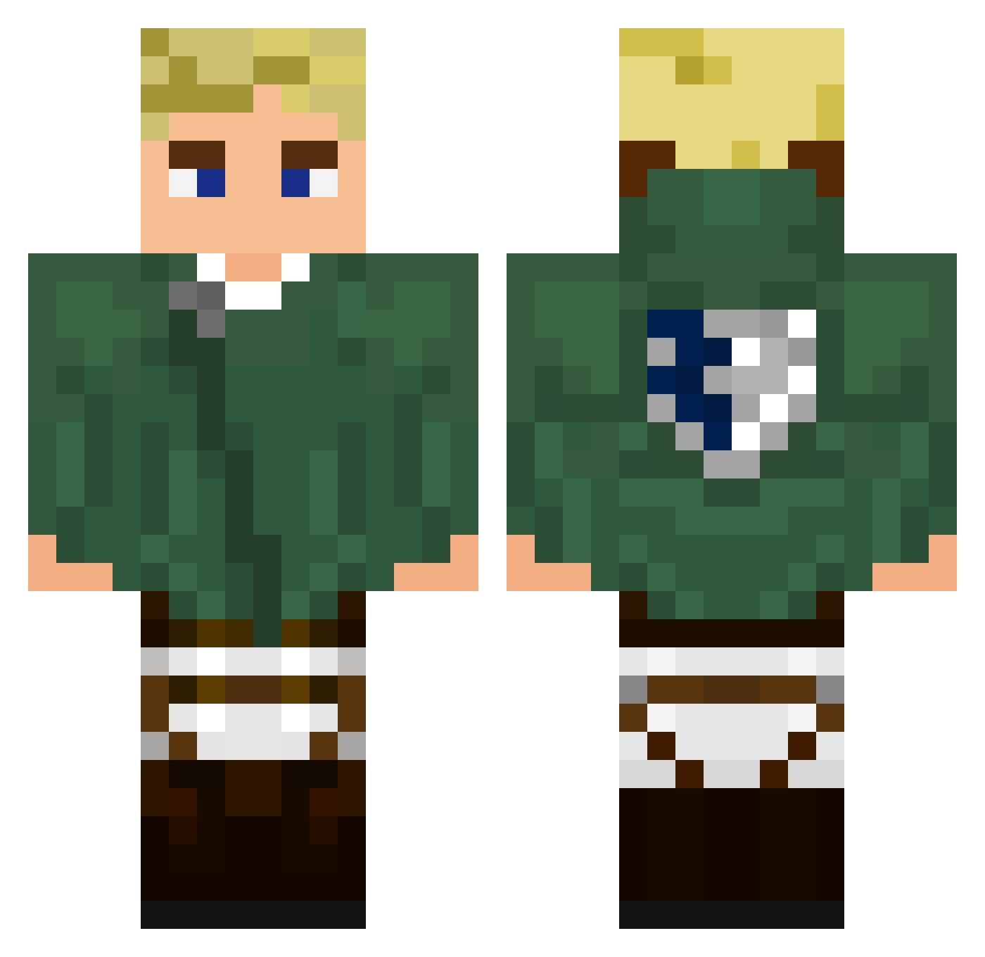 Hokaage Minecraft skin, front and back view