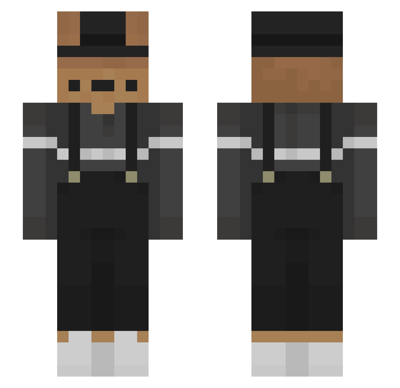 1I5r Minecraft skin, front and back view