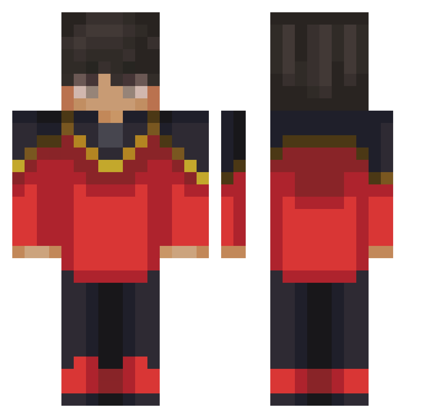 Fvrxn Minecraft skin, front and back view