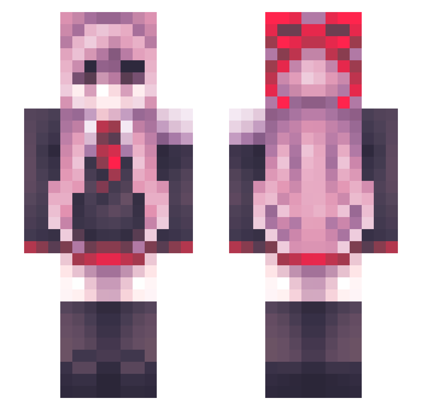 X_dawox_X Minecraft skin, front and back view