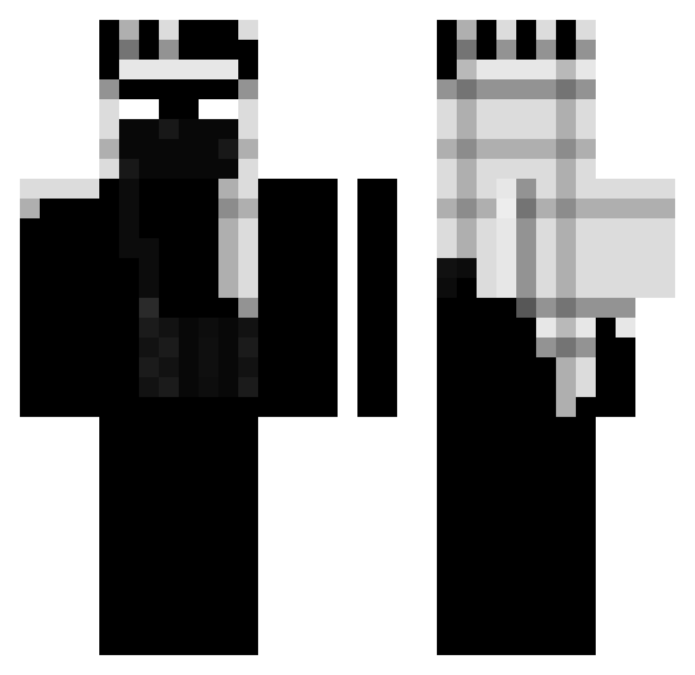 bloodek77 Minecraft skin, front and back view