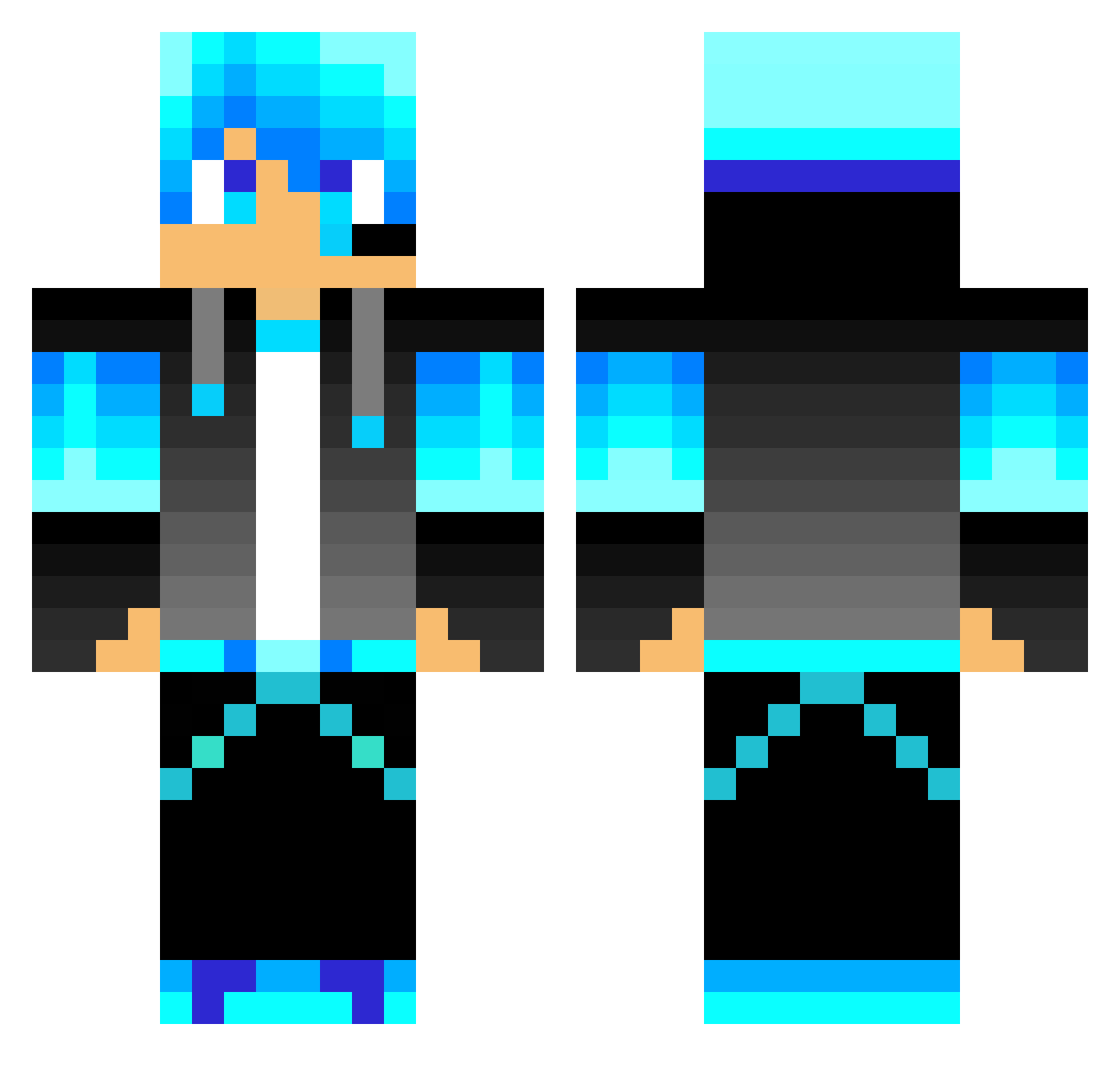 Cuzt4rd Minecraft skin, front and back view