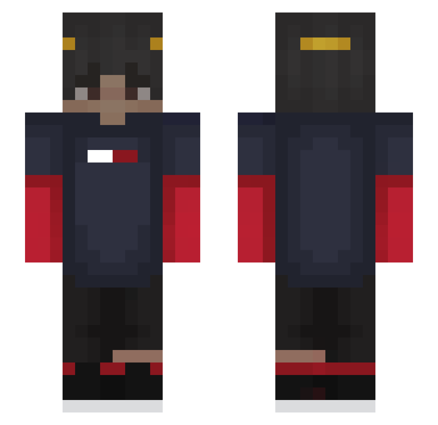 wBeeyn Minecraft skin, front and back view