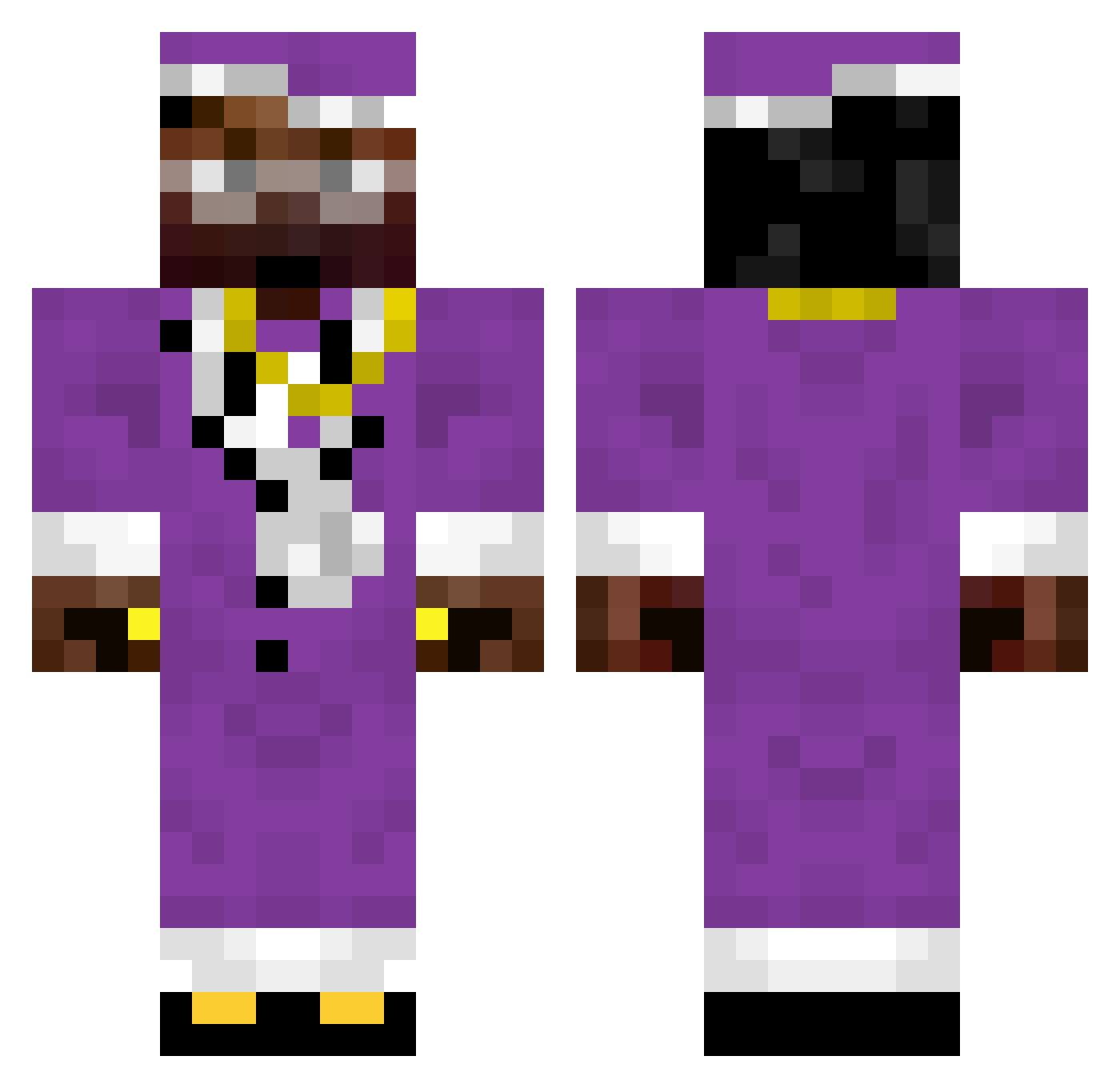 QuanPartition Minecraft skin, front and back view