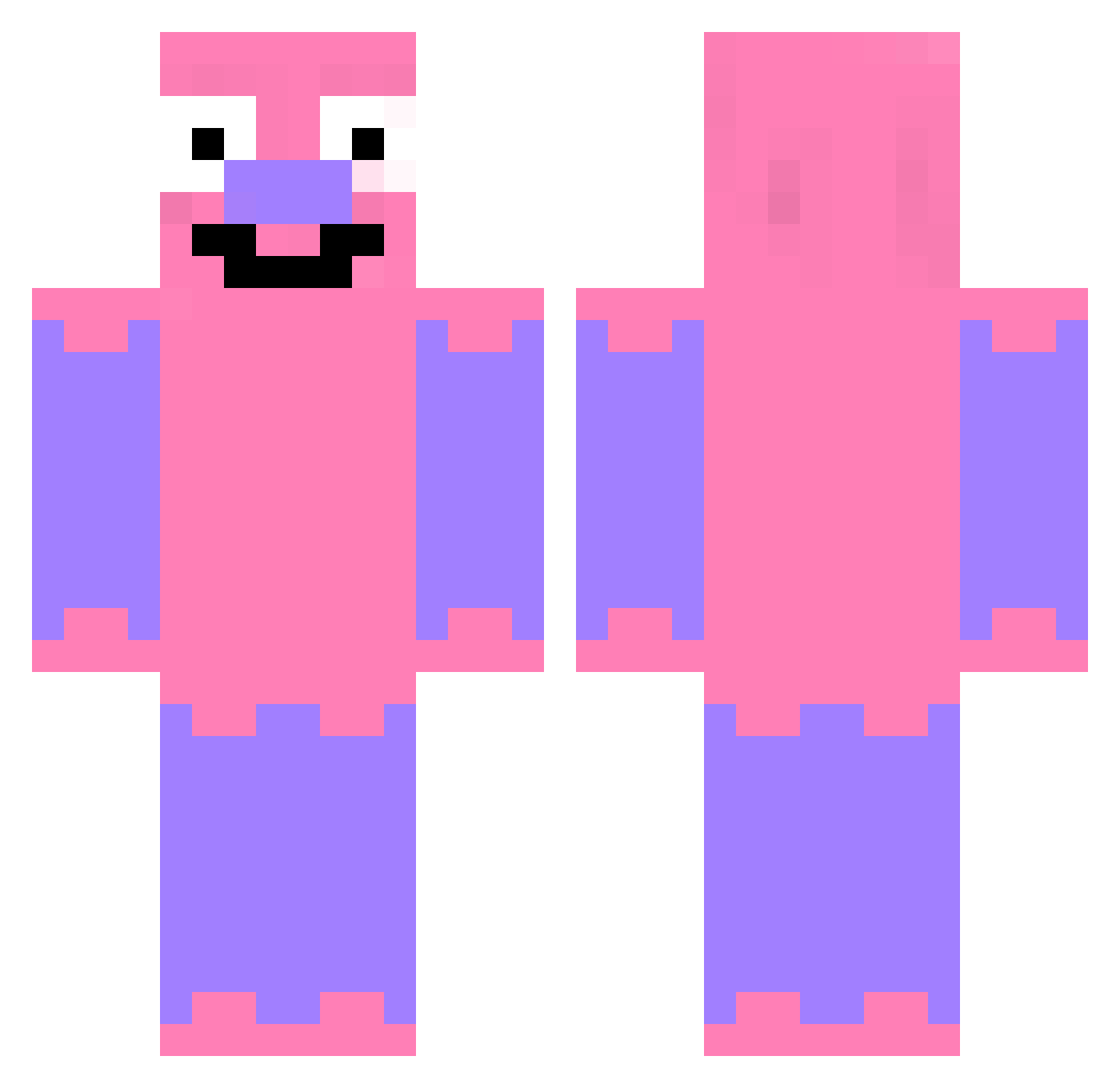 M0FY Minecraft skin, front and back view
