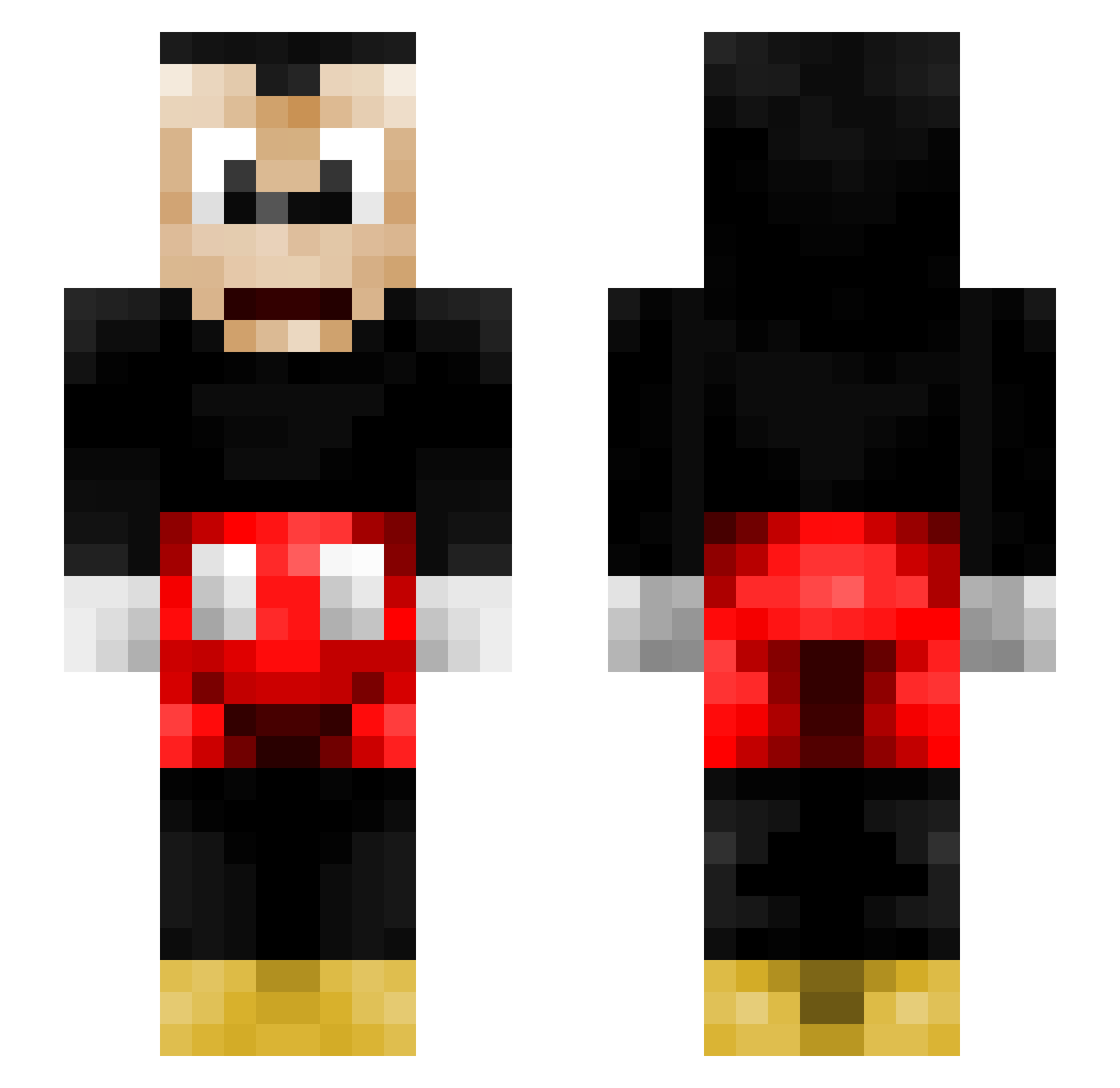 Deteriorates Minecraft skin, front and back view