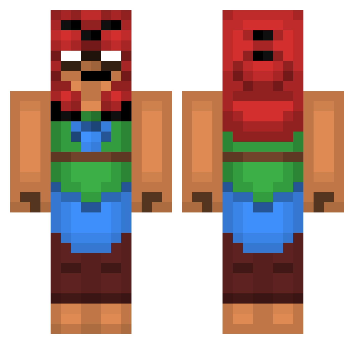 KochamMewy Minecraft skin, front and back view