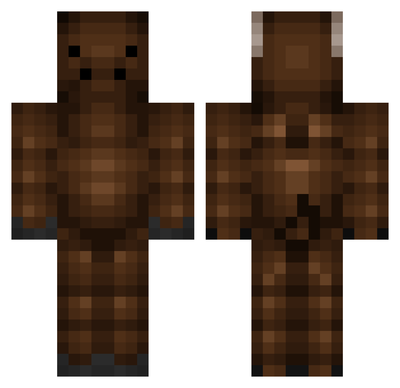 TH3MOO Minecraft skin, front and back view