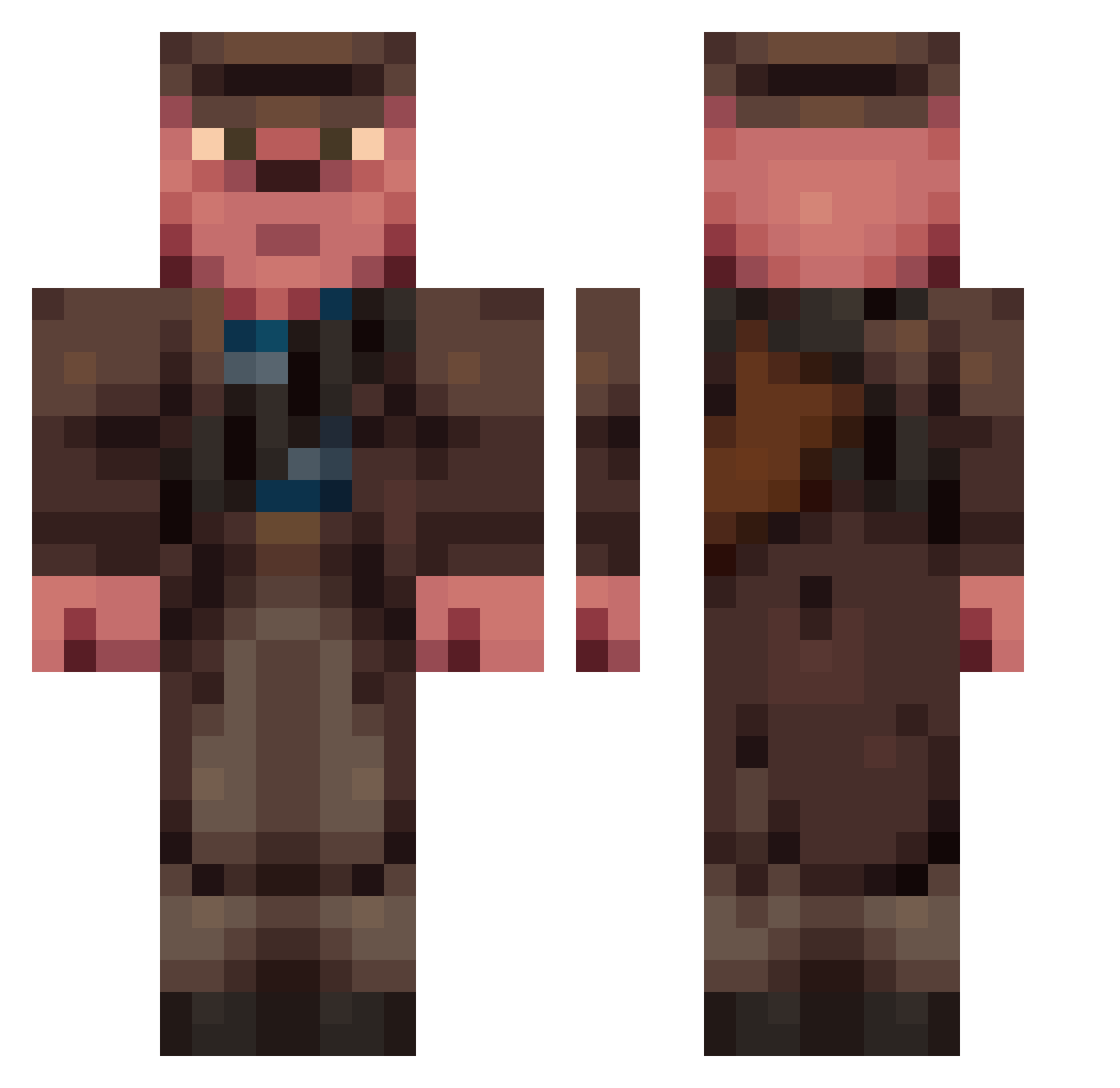 thicD101 Minecraft skin, front and back view