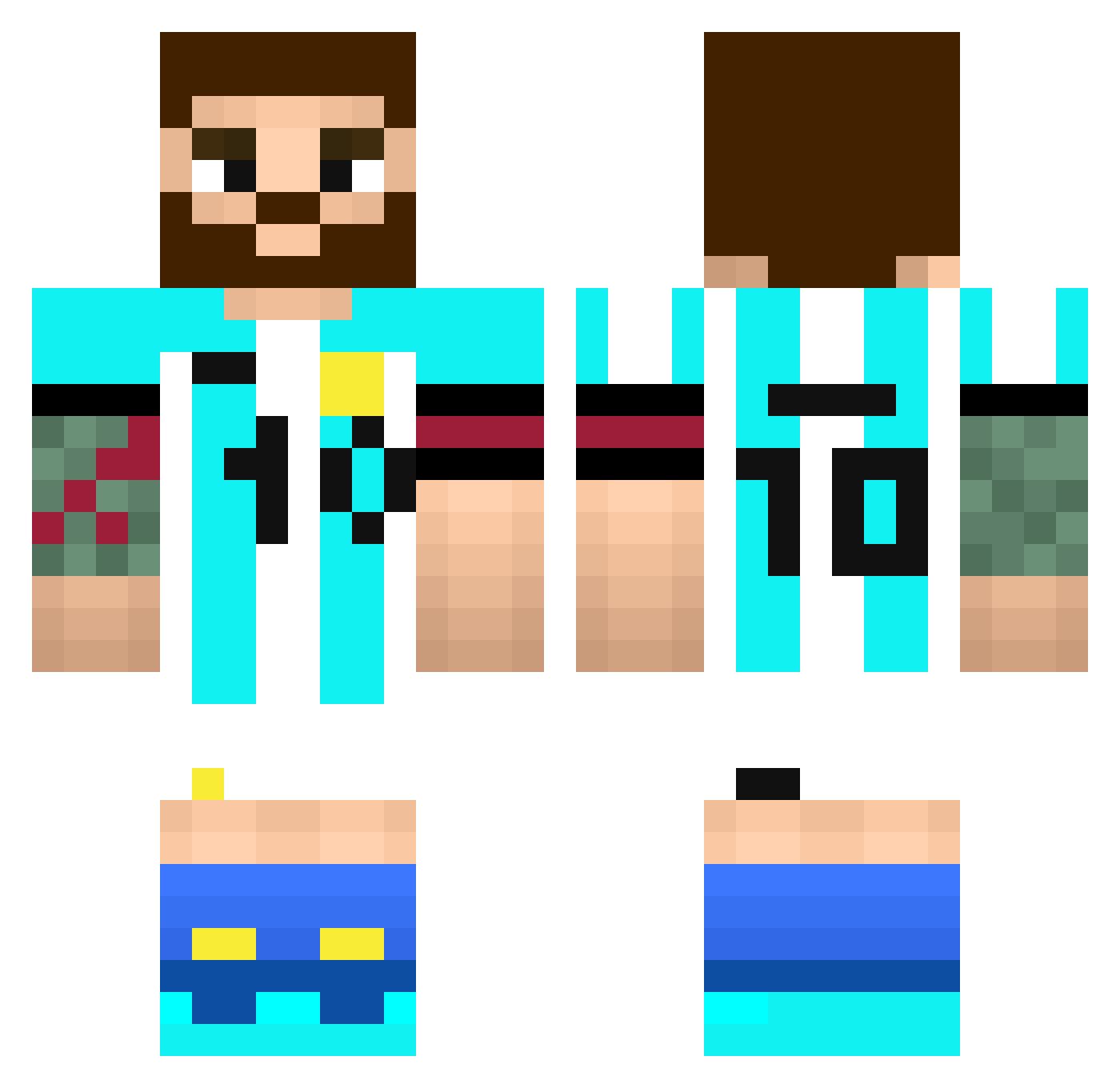 julipolo3 Minecraft skin, front and back view