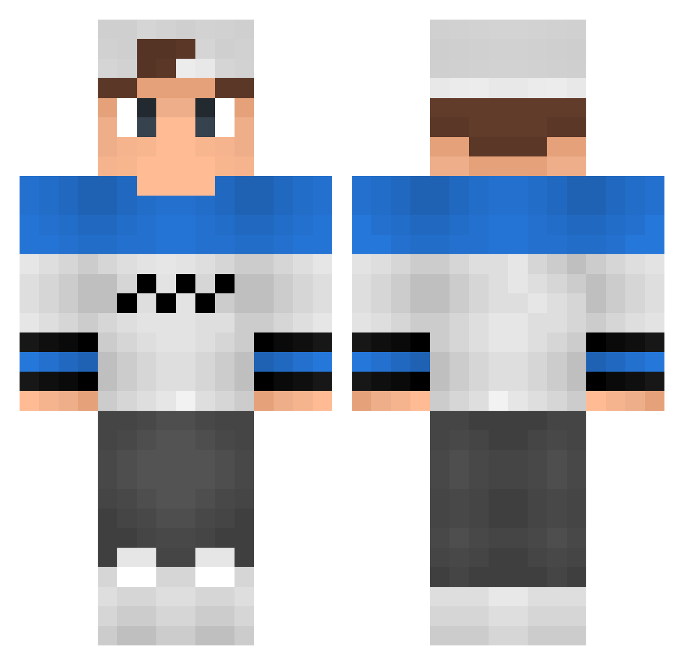 HeavenArtworks Minecraft skin, front and back view