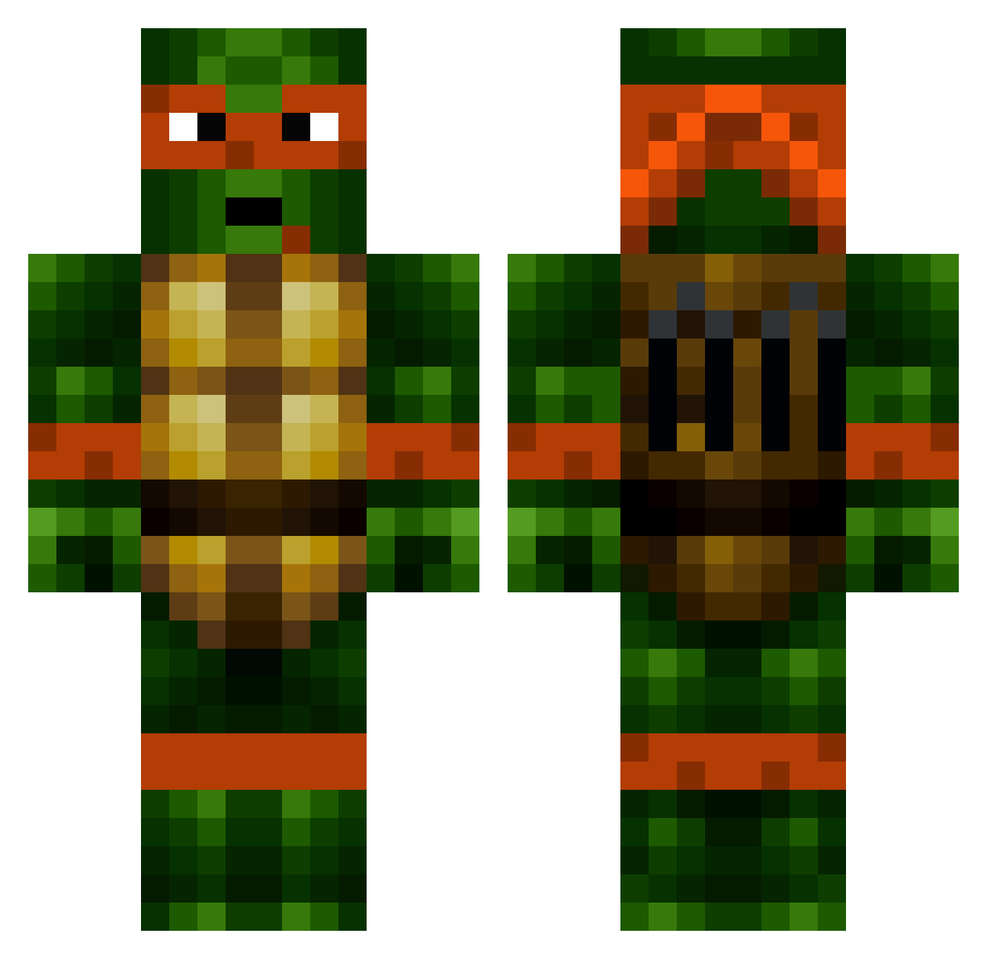 CaptainFlagada Minecraft skin, front and back view
